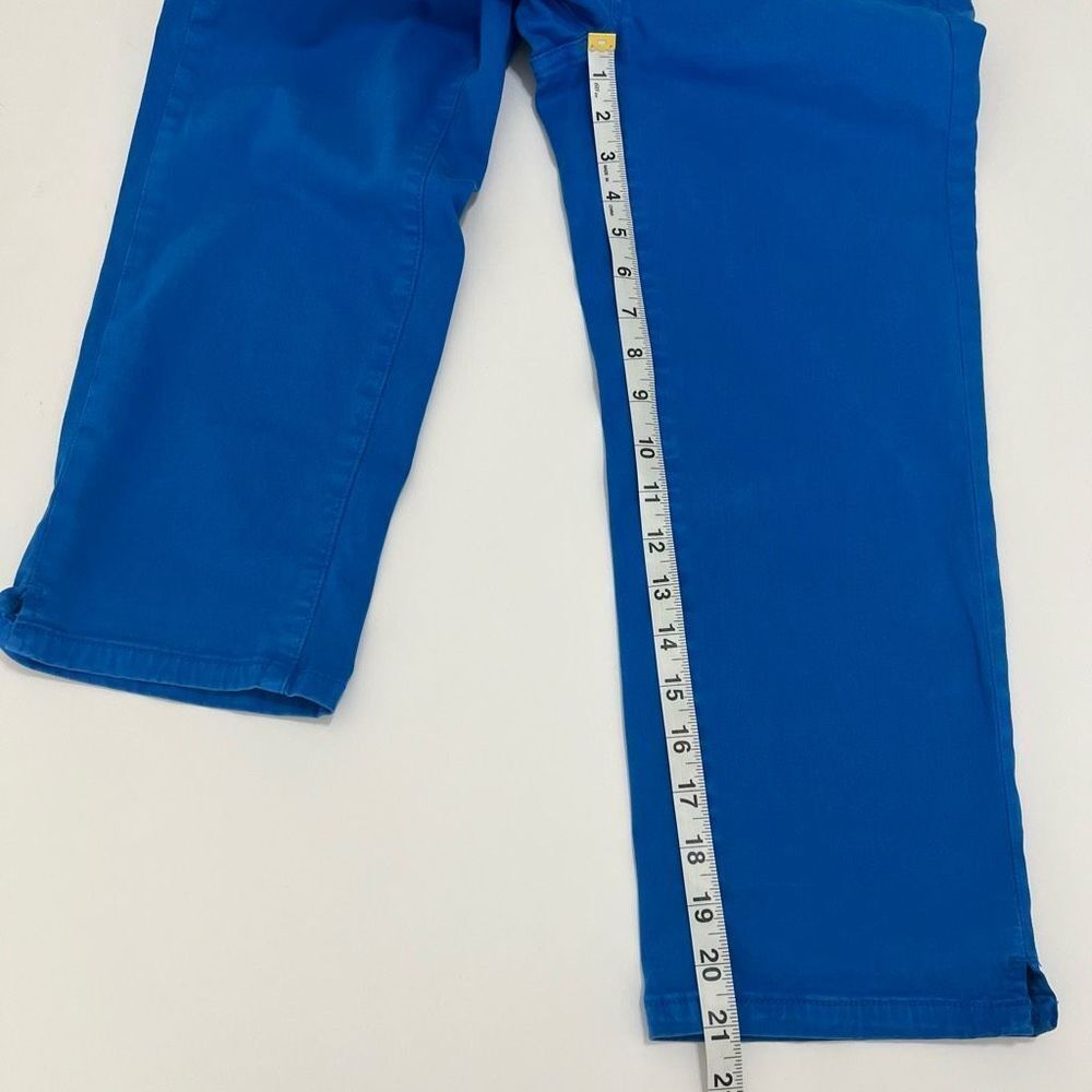 Lila Ryan Blue Mid-Rise Flat Front Straight Leg Stretch Chino Cropped Pants Sz 4 - Picture 11 of 14